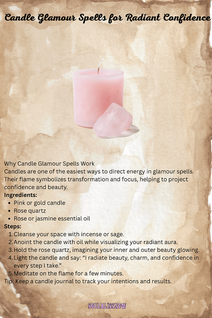 Candle Glamour Spells for Radiant Confidence